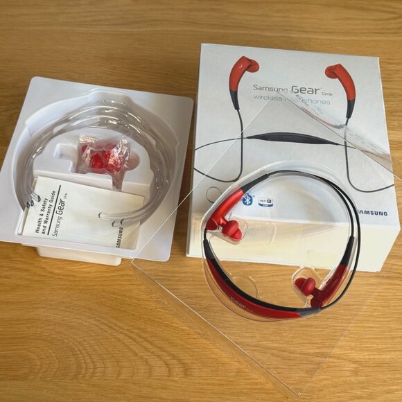 Samsung Gear Circle Wireless Headphones, Around the Neck Design, Red - Picture 2 of 16